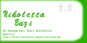 nikoletta buzi business card